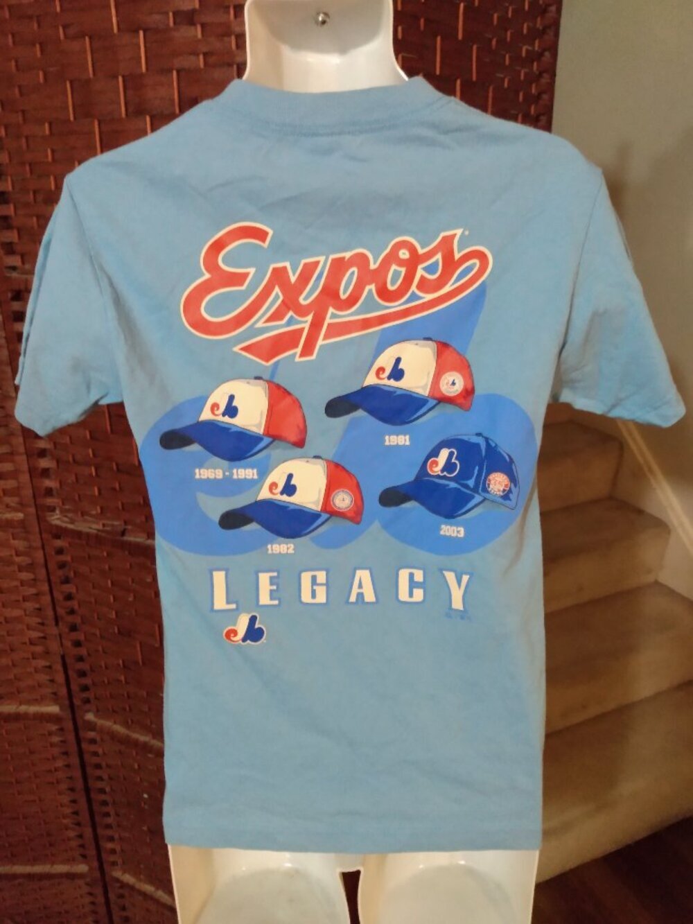 Vintage Majestic Montreal Expos Legacy T Shirt Y2K Small 2000s MLB Baseball